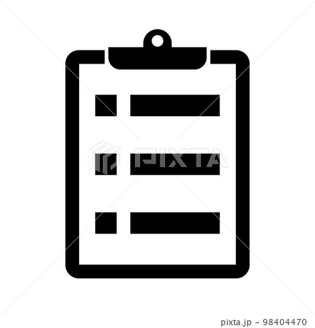 シンプルなクリップボードのアイコン。タスクリストのアイコン。ベクター。 98404470