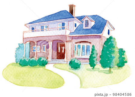 水彩画：家 98404586