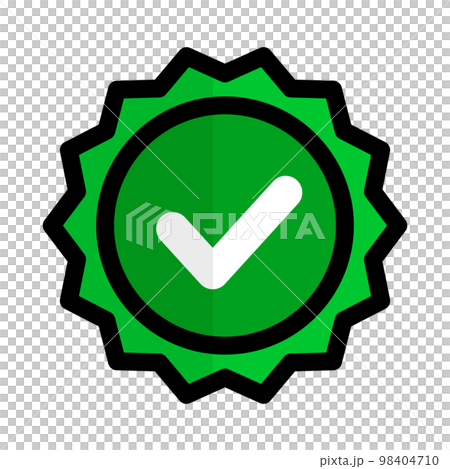 Check mark badge icon in flat design. vector. 98404710