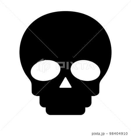ドクロのシルエットアイコン。骸骨。ベクター。 ドクロのシルエットアイコン。骸骨。ベクター。 98404910