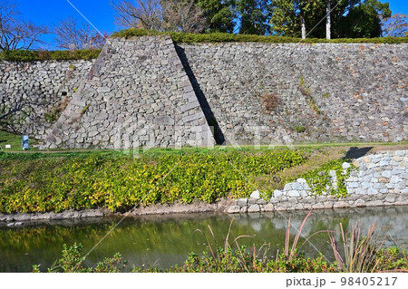 丹波篠山城の石垣と本丸御殿 丹波篠山城の石垣と本丸御殿 98405217