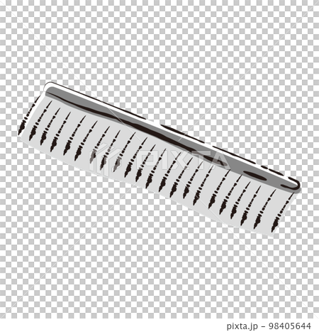 梳子刷插圖（黑色和白色） 98405644