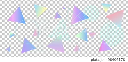Neon color geometric pattern background illustration Geometric gradation Memphis 98406178