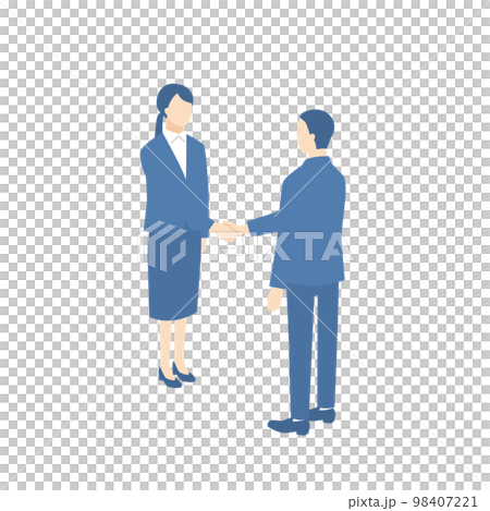 握手的商人和被雇用的婦女 98407221
