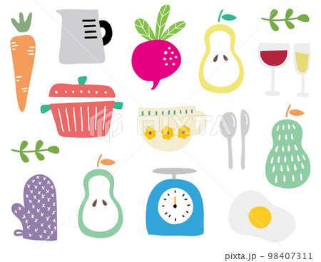 北欧風キッチンイラスト素材 北欧風キッチンイラスト素材 98407311