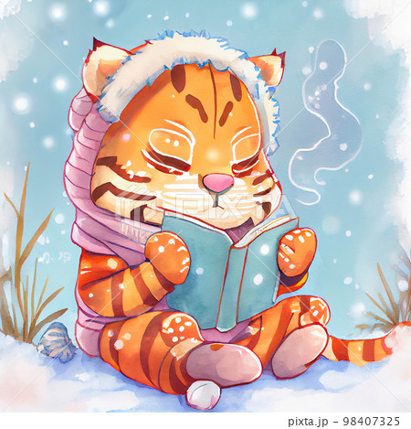 Cute baby tiger illustration. Watercolor illustration for baby shower, greeting card, party invitation, fashion clothes t-shirt print. 98407325
