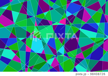 青ベースに青や紫などの直線分割のモザイク模様 青ベースに青や紫などの直線分割のモザイク模様 98408726