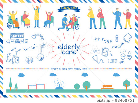 高齢者　介護　イラスト素材集 98408751