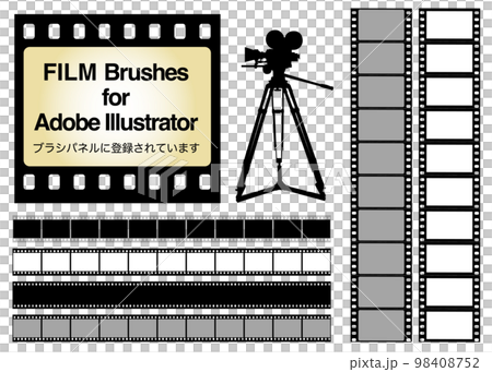 Movie film brush set for Adobe illustrator 98408752