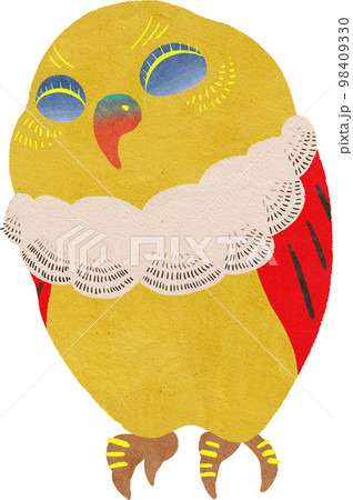 笑顔のフクロウ（黄色） 98409330