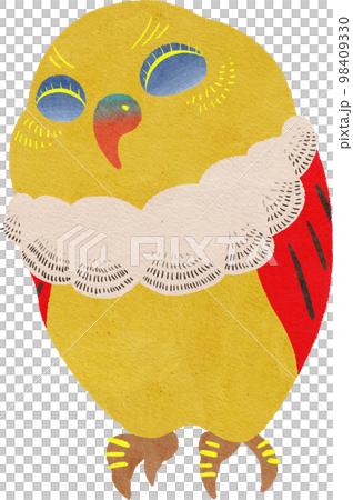笑顔のフクロウ（黄色） 98409330