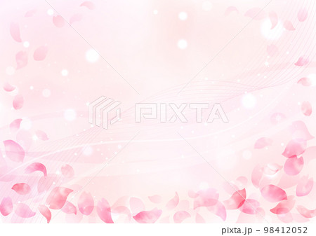水彩 桜の花びらフレーム、背景 水彩 桜の花びらフレーム、背景 98412052