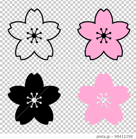 Cherry blossom icon set 98412298