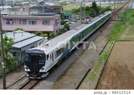 伊豆箱根鉄道駿豆線 韮山付近 特急踊り子257系 伊豆箱根鉄道駿豆線 韮山付近 特急踊り子257系 98412514