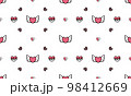 Valentine's day & wedding seamless pattern with hearts. Design elements with pink hearts. Beautiful drawing for fabric, packaging, textiles, wallpaper, clothing. Love illustration on white background. Valentine's day & wedding seamless pattern with hearts. Design elements with pink hearts. Beautiful drawing for fabric, packaging, textiles, wallpaper, clothing. Love illustration on white background. 98412669