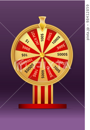 Fortune wheel vector illustration for gambling background and lottery win concept. Wheel fortune for game and win jackpot. 98412859