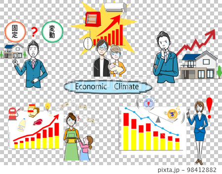 Economic situation illustration set 98412882