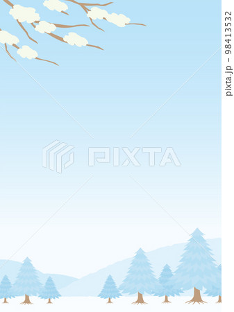 冬景色のイラスト_縦_2 冬景色のイラスト_縦_2 98413532