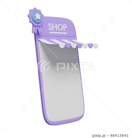 3d mobile phone, smartphone with store front, quality guarantee ribbon and star isolated. online shopping certificate, minimal concept, 3d render illustration 3d mobile phone, smartphone with store front, quality guarantee ribbon and star isolated. online shopping certificate, minimal concept, 3d render illustration 98413641