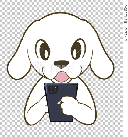 看智能手機的狗 98413856