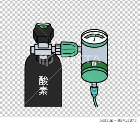 酸素ボンベと流量計 98413873