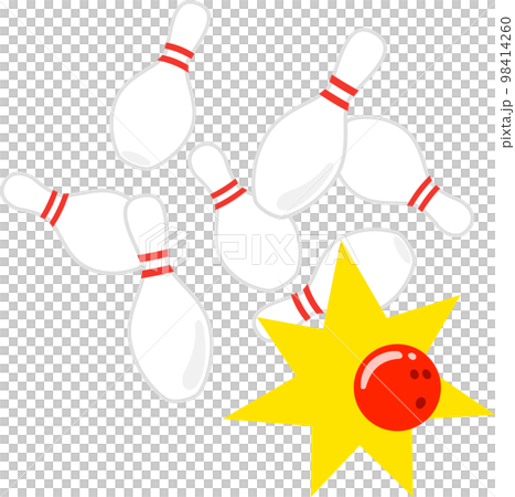 bowling pins and ball falling down 98414260