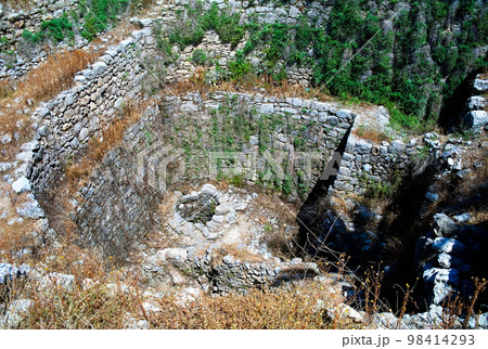 View to Ain el-Malik or Kings Spring in Ancient Byblos ruin, Jubayl, Lebanon 98414293