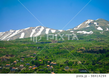 Landscape view to mountains and Kadisha Valley aka Holy Valley , Lebanon Landscape view to mountains and Kadisha Valley aka Holy Valley , Lebanon 98414294