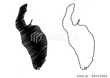 Goree island (Republic of Senegal) map vector illustration, scribble sketch map 98414868