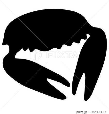 Crab Silhouette Illustration Isolated on White Background. Vector Black Fish Illustration. 98415123
