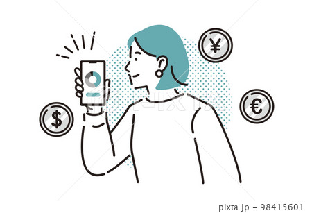 人物 スマホで資産運用する女性 98415601