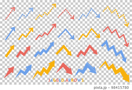colorful jagged arrow set colorful jagged arrow set 98415780