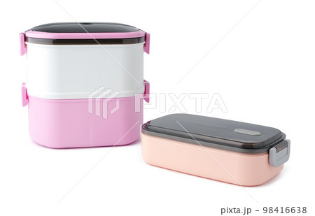 Close up Plastic food box isolated on white background Close up Plastic food box isolated on white background 98416638