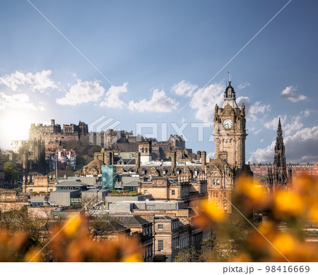 Panorama with Edinburgh Castle seen from Calton Hill, Scotland, UK Panorama with Edinburgh Castle seen from Calton Hill, Scotland, UK 98416669