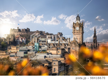 Panorama with Edinburgh Castle seen from Calton Hill, Scotland, UK Panorama with Edinburgh Castle seen from Calton Hill, Scotland, UK 98416670
