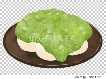 Comes with a realistic and cute zunda mochi illustration plate Comes with a realistic and cute zunda mochi illustration plate 98417243