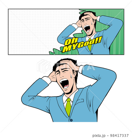 アメコミタッチの後悔するビジネスマン アメコミタッチの後悔するビジネスマン 98417337