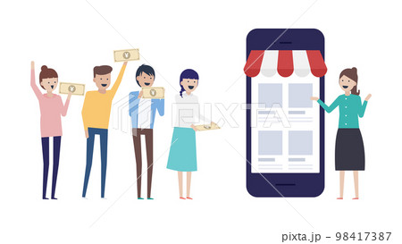 共同購入・応援購入のイラスト素材 共同購入・応援購入のイラスト素材 98417387