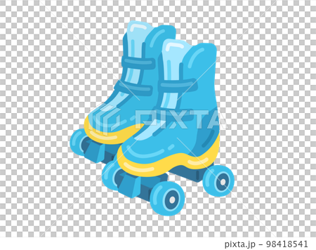 Illustration of light blue roller skates 98418541