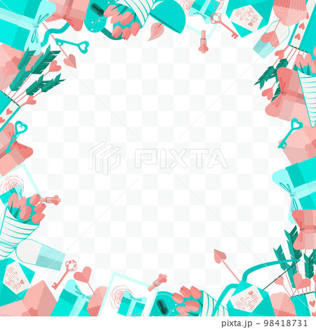 Valentine frame with transparent background Valentine frame with transparent background 98418731