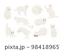 白猫のいろいろなポーズのイラスト 98418965