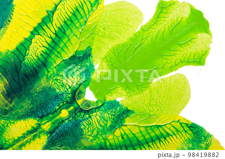 green yellow abstract acrylic painting color texture on white paper background by using rorschach inkblot method green yellow abstract acrylic painting color texture on white paper background by using rorschach inkblot method 98419882