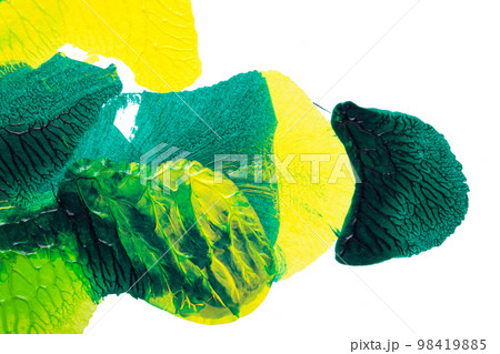 green yellow abstract acrylic painting color texture on white paper background by using rorschach inkblot method green yellow abstract acrylic painting color texture on white paper background by using rorschach inkblot method 98419885