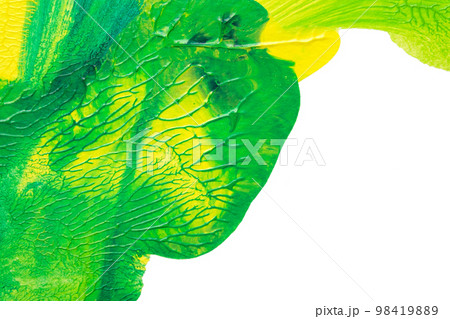 green yellow abstract acrylic painting color texture on white paper background by using rorschach inkblot method green yellow abstract acrylic painting color texture on white paper background by using rorschach inkblot method 98419889