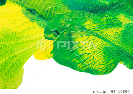 green yellow abstract acrylic painting color texture on white paper background by using rorschach inkblot method green yellow abstract acrylic painting color texture on white paper background by using rorschach inkblot method 98419890