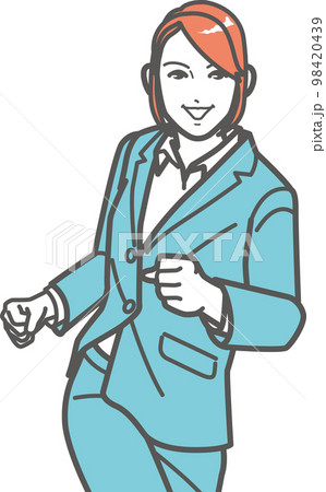 走る就活生／ビジネスウーマンA 98420439