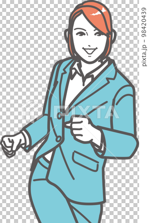 走る就活生／ビジネスウーマンA 98420439