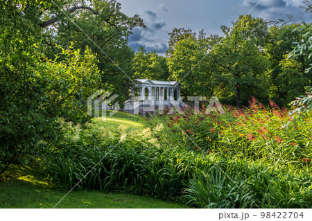 Siberian Marble Gallery decorative pedestrian roofed Palladian bridge in Tsarskoye Selo Siberian Marble Gallery decorative pedestrian roofed Palladian bridge in Tsarskoye Selo 98422704