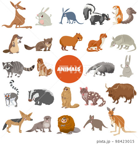 cartoon wild animal characters big set 98423015