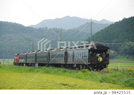 山口線 船平山付近 DLやまぐち号 オロテ35展望車 山口線 船平山付近 DLやまぐち号 オロテ35展望車 98425515